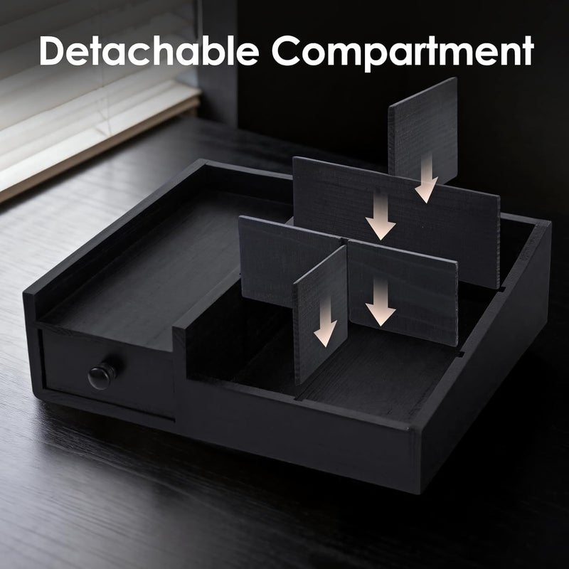 Forest Angle Organizer For Men,Bathroom Countertop Organizers,Perfume Organizer,Cologne Organizers,Bathroom Storage,Perfume Stand,Gifs For Men,Mens Valentines Day Gifts,Adjustable Partition(Black) - Image 3